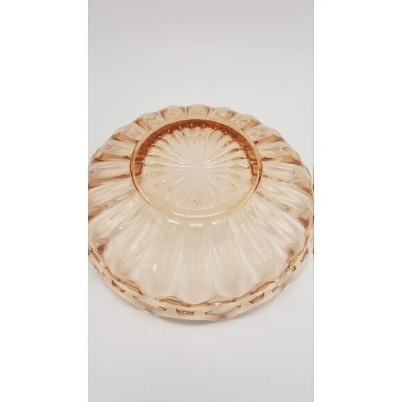 Vintage Pink Depression Glass Bowl, Open Lace Edge, Large Console Dish - Picture 1 of 8